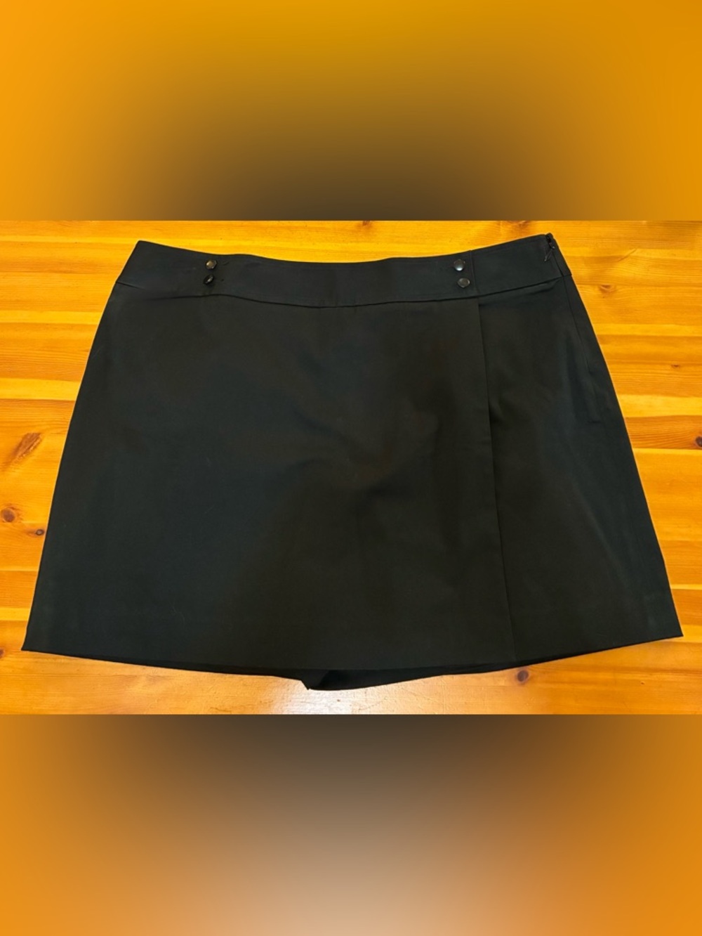 Ann Taylor Black Wrap-Front Skort Skirt